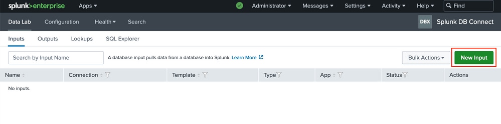 Splunk. Input 1