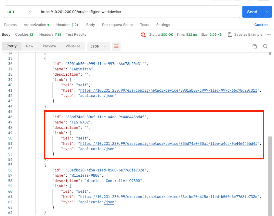 API الحصول على نتائج