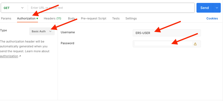 Configuration des autorisations postman