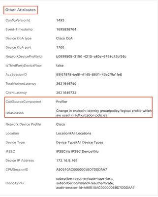 CoA Triggering Component and Reason