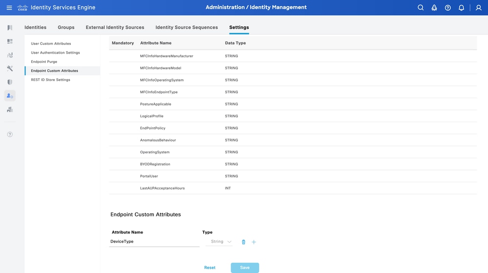 Endpoint Custom Attribute GUI