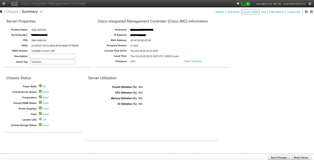 GUI CIMC durante l'installazione