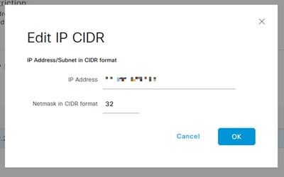 编辑IP CIDR