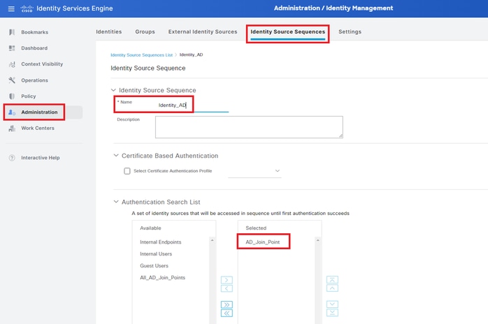 Identity Source Sequences toevoegen