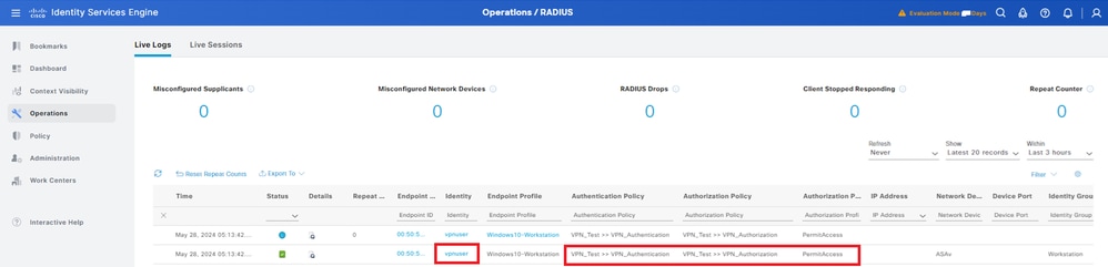 Registro Radius Live