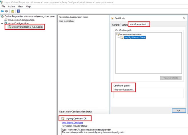 Status of OCSP Signing Certificate