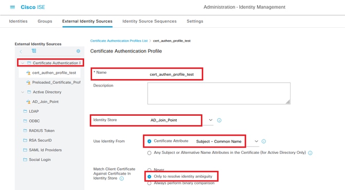 Add Certificate Authentication Profile