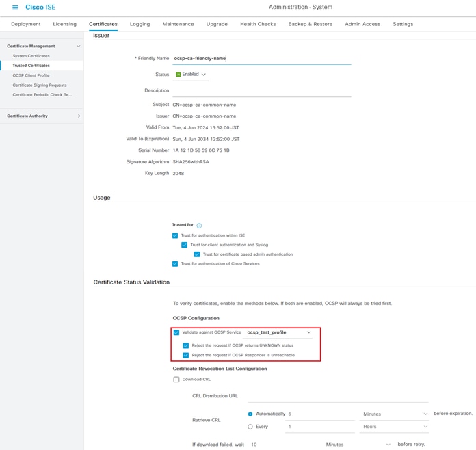 Certificate Status Validation