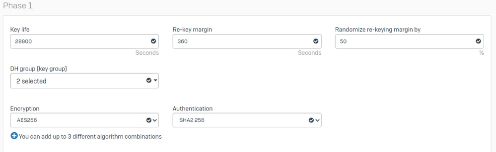 Sophos - IPsec配置文件-第1阶段