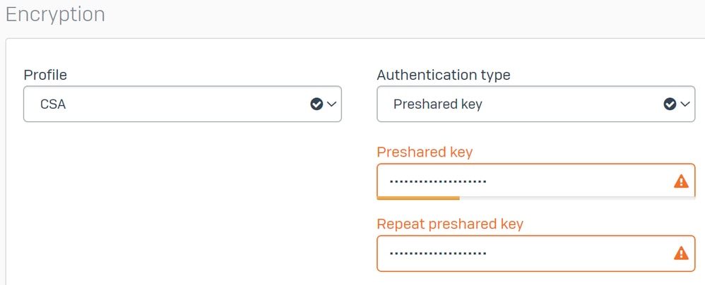 Sophos -站点到站点VPN -加密