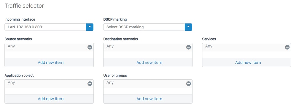 Sophos - SD-WAN-Routen - Datenverkehrsauswahl