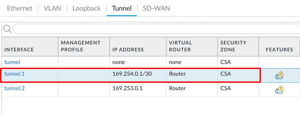 Palo Alto - Tunnel configuré