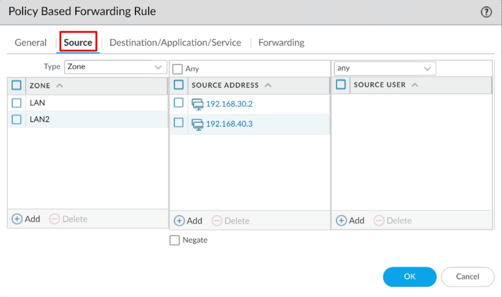 Palo Alto - Policy Based Forwarding - Fonte