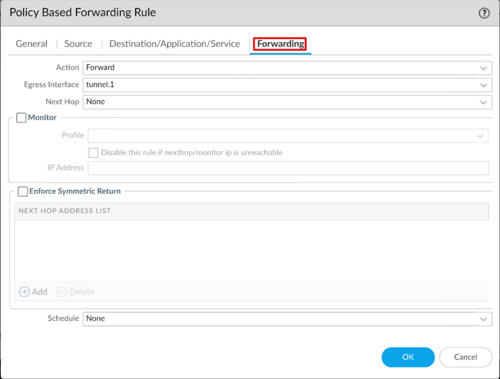 Palo Alto - Inoltro basato su policy - Routing