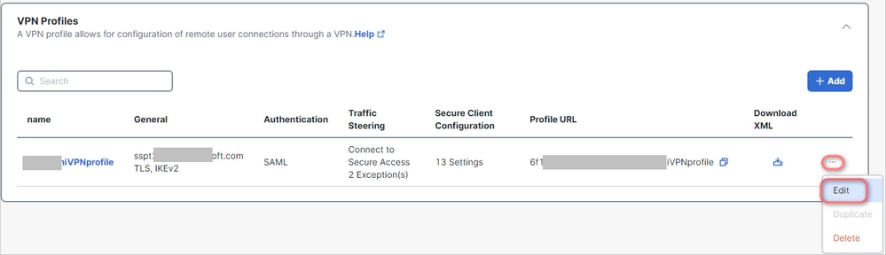 보안 액세스 - RA VPN 정책