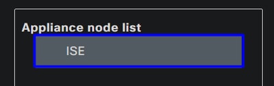 ISE - Lista de nodos de dispositivos