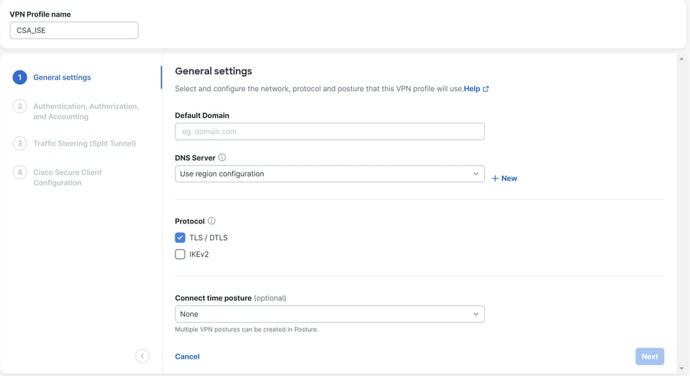 Secure Access - RA-VPN - Algemene instellingen