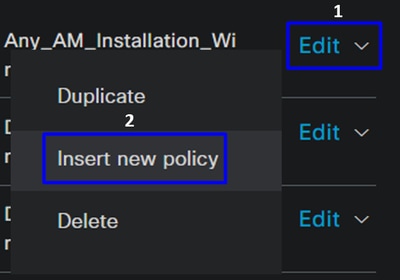 ISE - Insertar nueva política