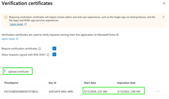 SAML Certificate Updated