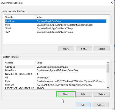 Configuración de variables de entorno