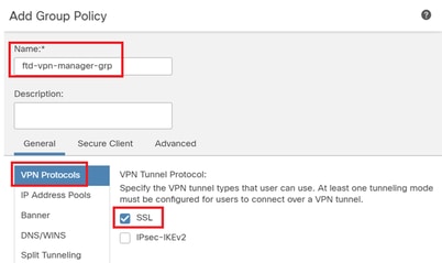 Política de Grupo para o Cliente VPN do Gerente