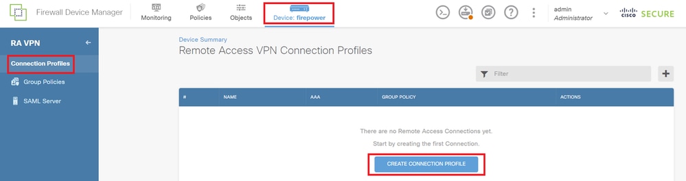 Aggiungi profilo di connessione VPN di Accesso remoto