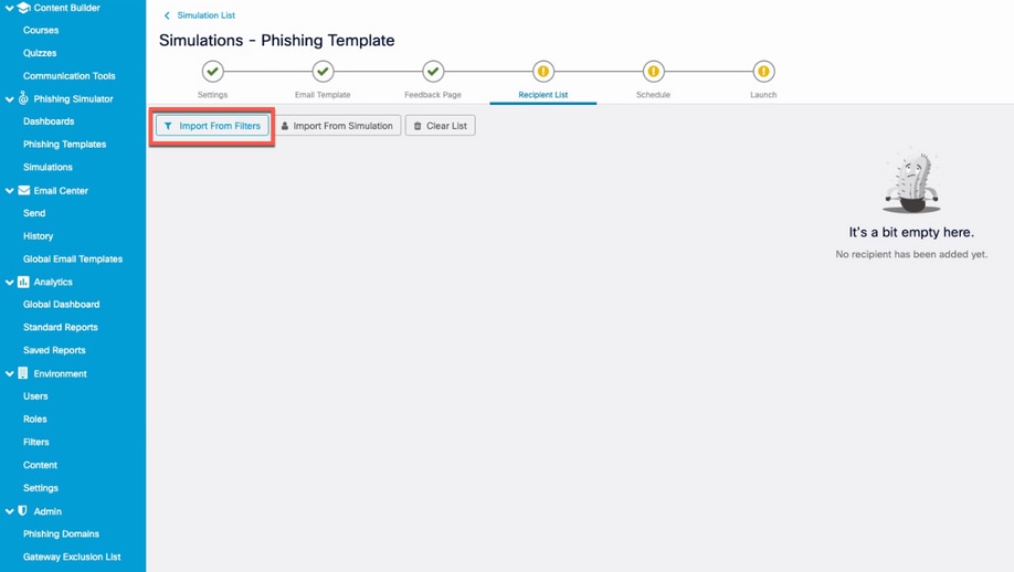 Import from Filters button