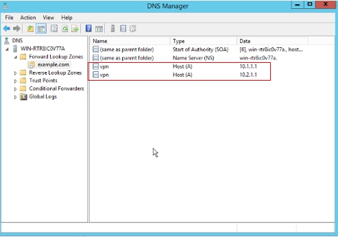 Dos registros de host