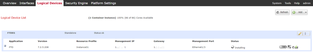 Instance01のステータスの確認