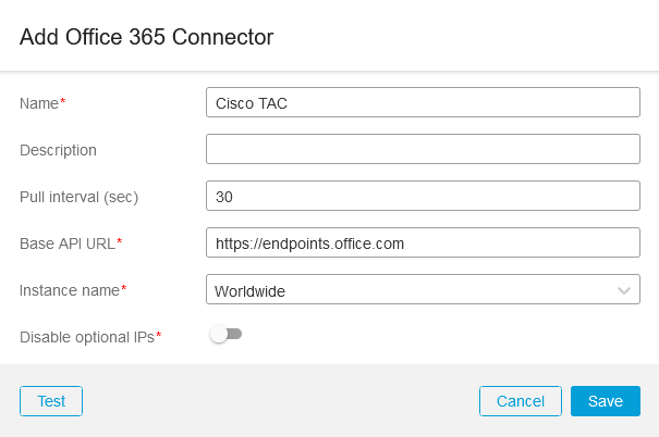 Configuration du connecteur CSDAC Office 365