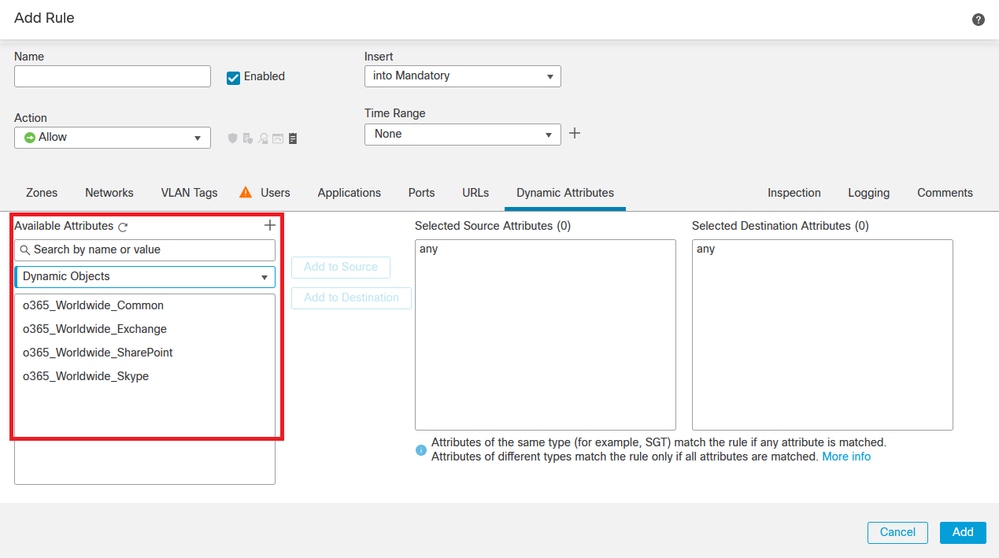 Vérification des attributs dynamiques O365