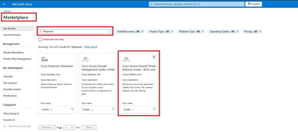 搜索Firepower并选择Cisco Secure Firewall Threat Defense Virtua - BOM