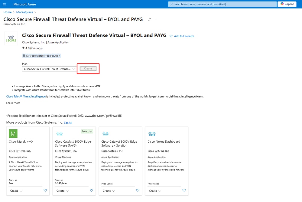 Create VM from Azure Portal