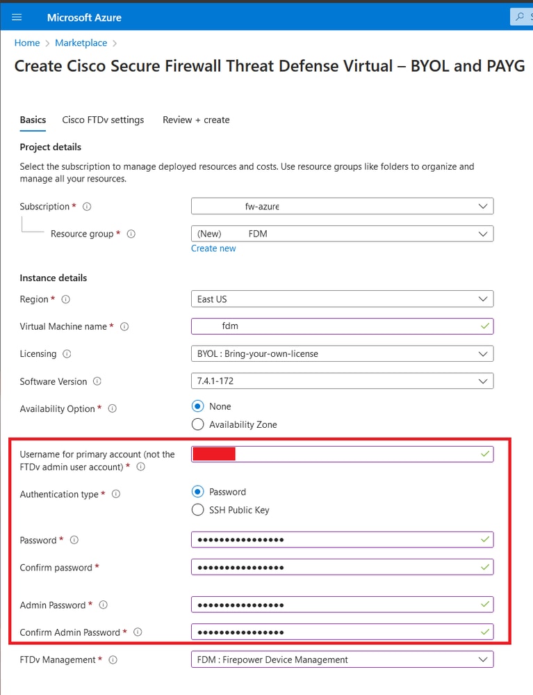 Username and Admin Passwords.