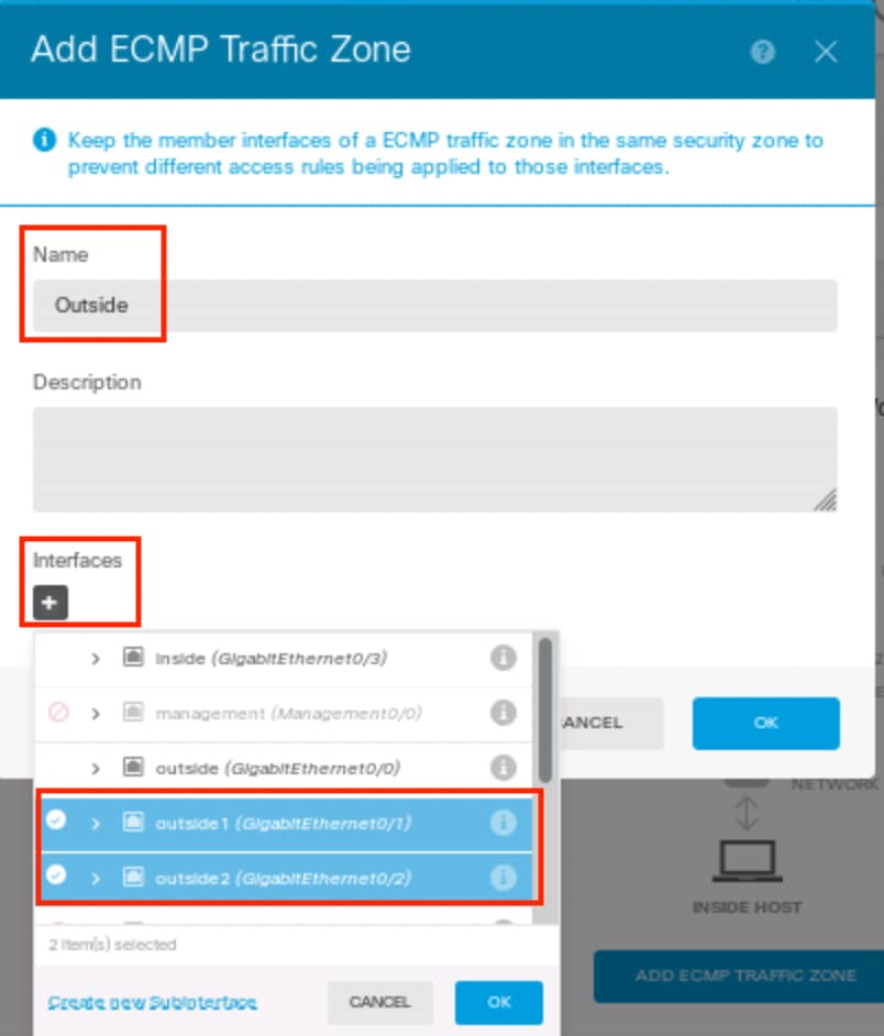 الخطوة 1 منطقة ECMP3