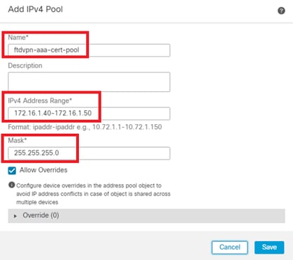 Details zum IPv4-Adresspool