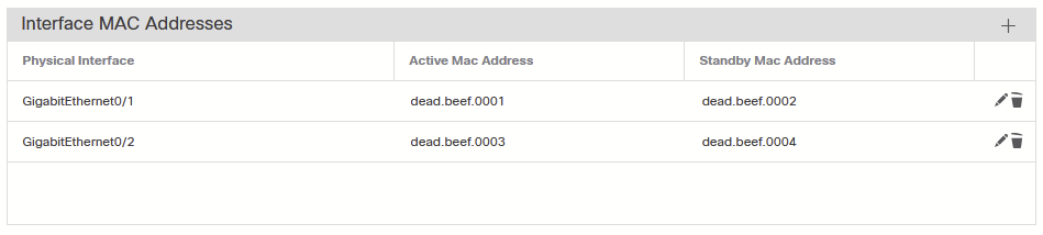 Configuration des adresses MAC des interfaces