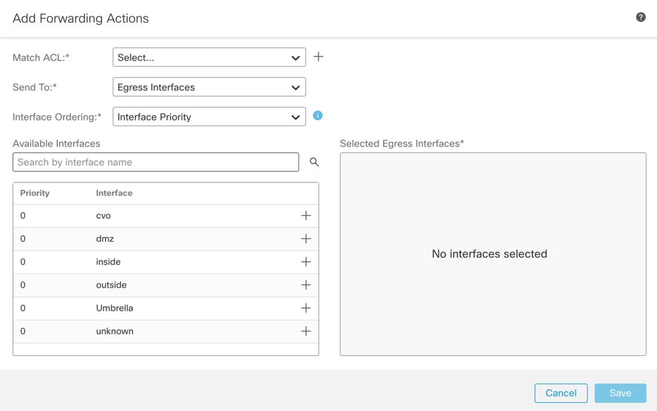 Configure Forwarding Options