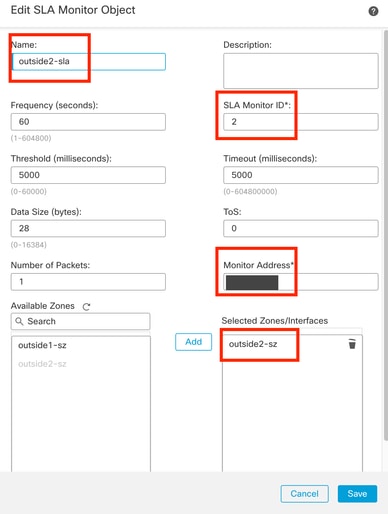 Configurer le suivi pour l'interface de données redondante