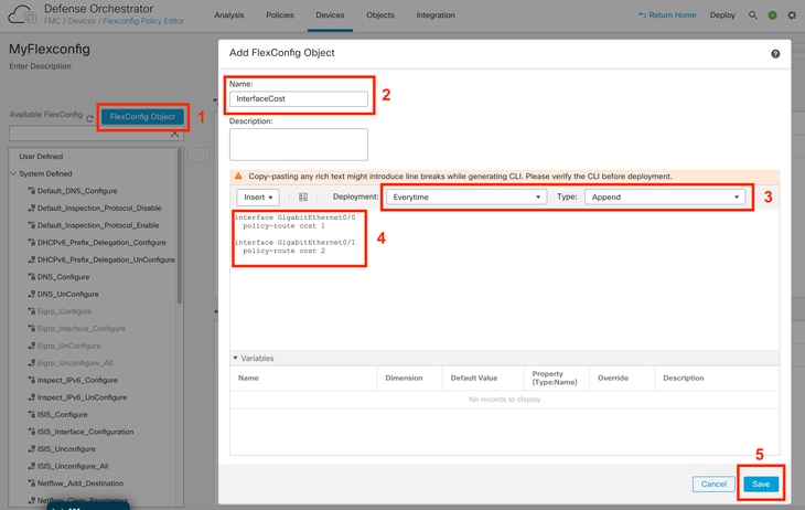 Ajout d'un objet Flexconfig