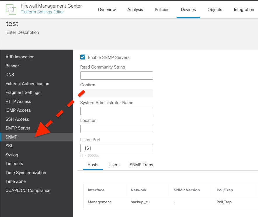 Configuración de SNMP