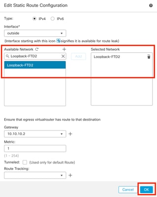 Immagine 11. Configura hop successivo in route statica