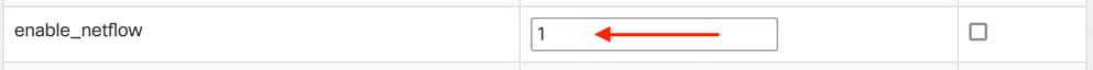 Das SS zeigt die Option enable netflow advanced in SNA.