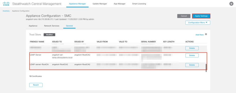 Secure Network Analytics Manager - External Authentication LDAPS - Certificate - 2