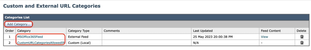 immagine - aggiunta di una categoria dalla GUI