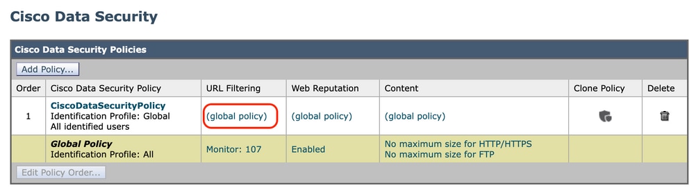 Afbeelding - Data Security kiest URL-filter