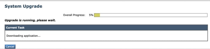 Upgrade progress status bar