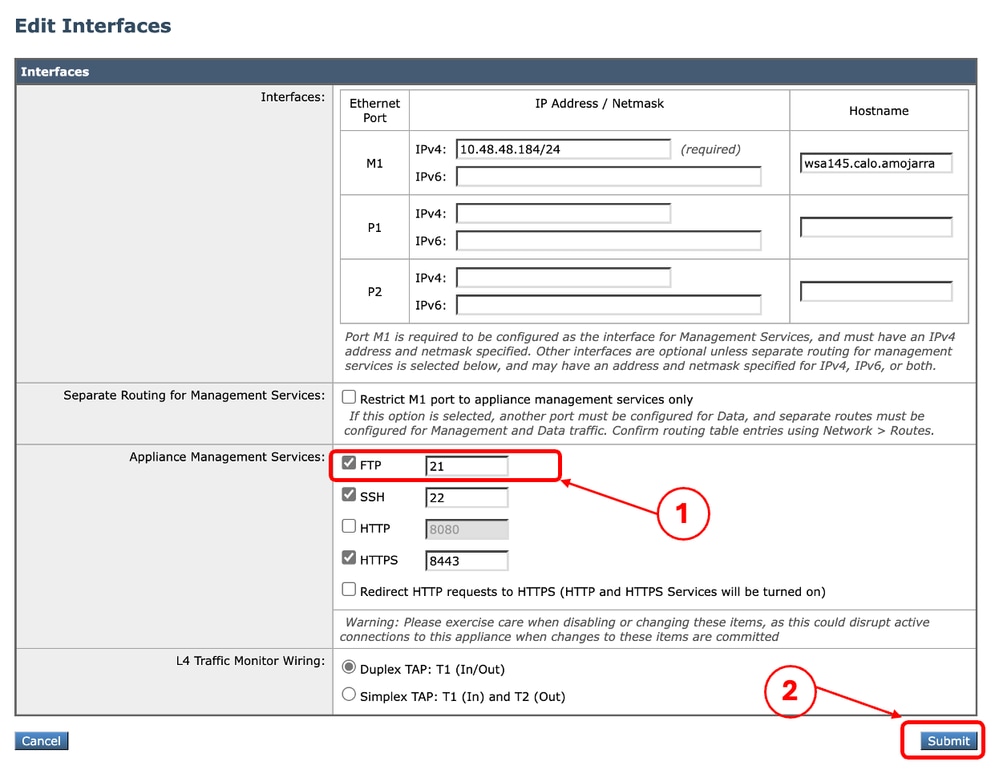 Image - Configure FTP Parameter in SWA