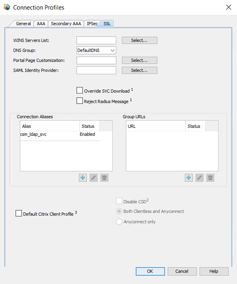 Connection Profile SSL Configuration