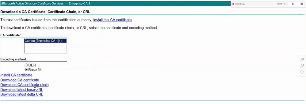 Scarica catena di certificati dall'autorità CA